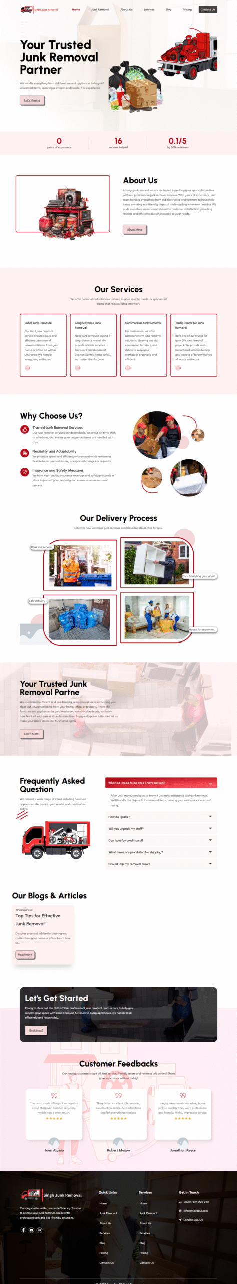 Junk Removal website screenshot 1
